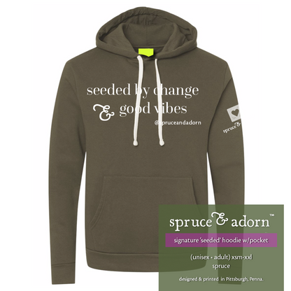 adult : 'seeded by change' fitted hoodie